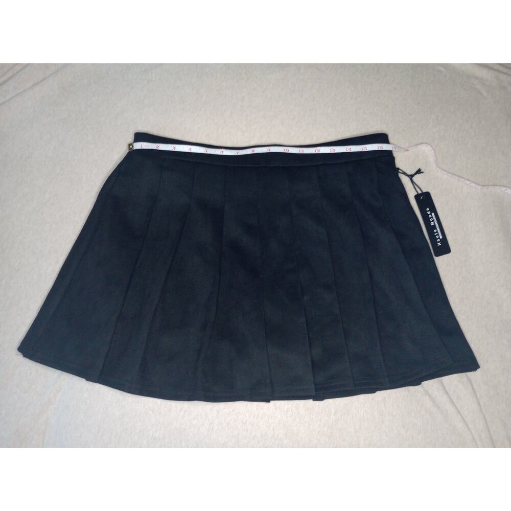 Black Pleated Skort Skirt - XL - Suede Blokecore Tenniscore Dark Academia Preppy